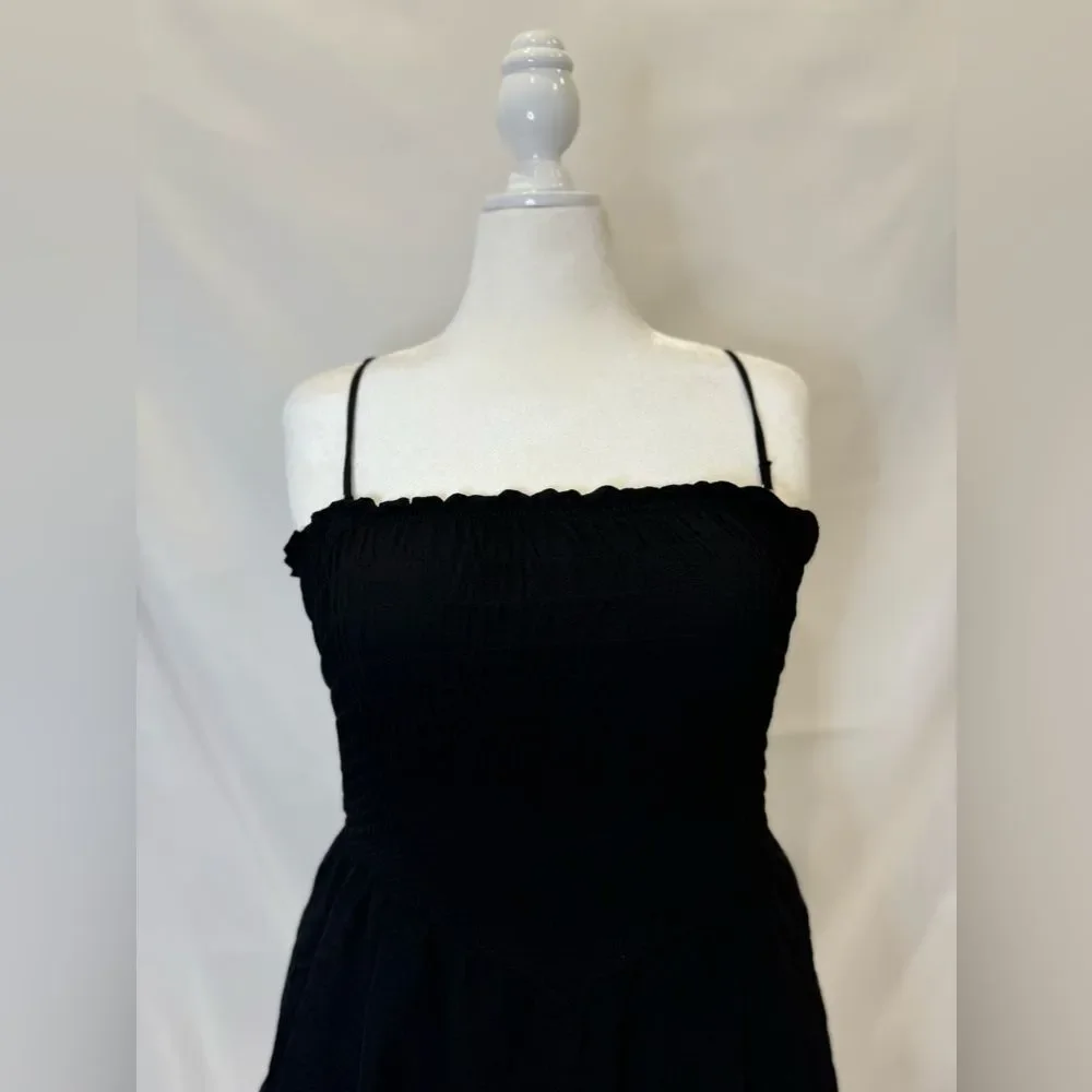 Black Dress with Ruched Top - Picture 3 of 6